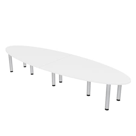 Skutchi Designs 45 in W, 144 in L, 29 in H, Engineered Wood Top, White HAR-OVL-46143-PT-09